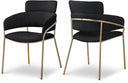 Yara Velvet Upholstered Dining Chair - Black