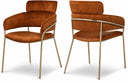 Yara Velvet Upholstered Dining Chair - Cognac