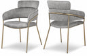 Yara Velvet Upholstered Dining Chair - Grey