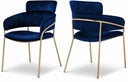 Yara Velvet Upholstered Dining Chair - Blue
