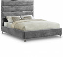 Zuma Velvet Upholstered Bed - Grey