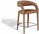Sylvester Vegan Leather Upholstered Counter Stool - Brown