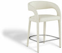 Sylvester Vegan Leather Upholstered Counter Stool - Cream