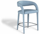 Sylvester Vegan Leather Upholstered Counter Stool - Light Blue