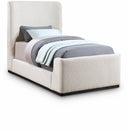 Oliver Boucle Fabric Upholstered Twin Bed - Cream