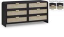 Sage Solid Wood And Natural Cane Wood Dresser - Black
