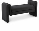 Stylus 51" Boucle Fabric Upholstered Bench - Black