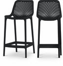 Mykonos Plastic Outdoor Patio Stools - Black