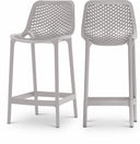 Mykonos Plastic Outdoor Patio Stools - Grey