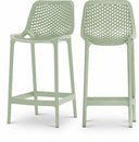 Mykonos Plastic Outdoor Patio Stools - Green