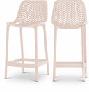 Mykonos Plastic Outdoor Patio Stools - Pink