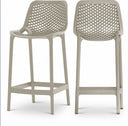 Mykonos Plastic Outdoor Patio Stools - Taupe