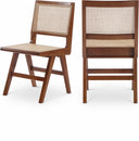 Preston Solid Wood And Natrual Cane Dining Side Chair - Brown