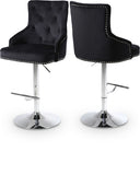 Claude Velvet Upholstered Adjustable Bar - Black