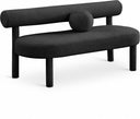 Parlor Boucle Fabric Upholstered Bench - Black
