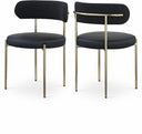 Beacon Vegan Leather And Boucle Fabric Upholstered Dining Chair - Black