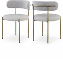 Beacon Vegan Leather And Boucle Fabric Upholstered Dining Chair - Taupe