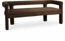 Athena Velvet Upholstered Bench - Brown