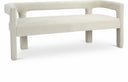 Athena Velvet Upholstered Bench - Cream
