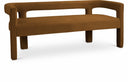 Athena Velvet Upholstered Bench - Saddle