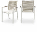 Maldives Mesh And Rope Fabric Outdoor Patio Dining Arm Chair - Beige