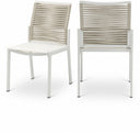 Maldives Mesh And Rope Fabric Outdoor Patio Dining Side Chair - Beige