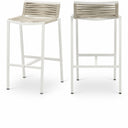 Maldives Mesh And Rope Fabric Outdoor Patio Bar Stool - Beige