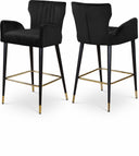 Luxe Velvet Upholstered Counter Stool - Black