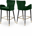 Luxe Velvet Upholstered Counter Stool - Green