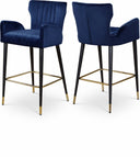Luxe Velvet Upholstered Counter Stool - Blue