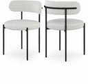 Beacon Cream Vegan Leather And Boucle Fabric Upholstered Dining Chair - Cream