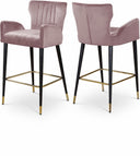 Luxe Velvet Upholstered Counter Stool - Pink