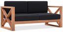 Anguilla 65" Water Resistant Fabric Upholsetered Outdoor Patio Loveseat - Black