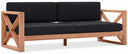 Anguilla 83" Water Resistant Fabric Upholsetered Outdoor Patio Sofa - Black