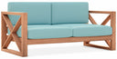 Anguilla 65" Water Resistant Fabric Upholsetered Outdoor Patio Loveseat - Blue