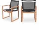 Tulum Water Resistant Mesh Fabric Outdoor Patio Dining Arm Chair - Black