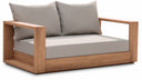 Tulum 63" Water Resistant Fabric Upholstered Outdoor Patio Sofa - Grey