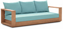 Tulum 87" Water Resistant Fabric Upholstered Outdoor Patio Sofa - Blue