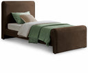 Sloan Velvet Upholstered Twin Bed - Brown