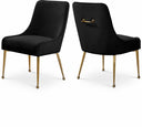 Owen Velvet Upholstered Dining Chair - Black