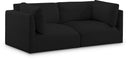 Ease 76" Fabric Upholstered 2pc. Modular Loveseat - Black