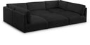 Ease 114" Fabric Upholstered 6pc. Modular Sectional - Black