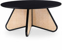 Butterfly Natural Cane And Oak Veneer Coffee Table - Black