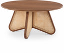 Butterfly Natural Cane And Oak Veneer Coffee Table - Brown