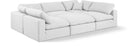 Comfy 119" Linen Textured Fabric Upholstered 6pc. Modular Sectional - White