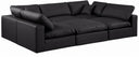 Comfy 119" Vegan Leather Upholstered 6pc. Modular Sectional - Black