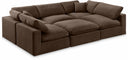 Comfy 119" Velvet Upholstered 6pc. Modular Sectional - Brown