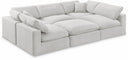 Comfy 119" Velvet Upholstered 6pc. Modular Sectional - Cream