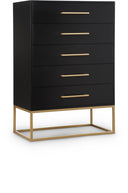 Maxine Wood Veneer And Iron Chest - Black