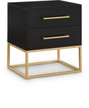 Maxine 22" Wood Veneer And Iron Nightstand - Black